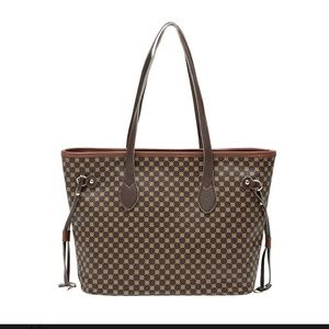 Designer inspired zip top tote bag. Brand new. Beautiful, stylish, roomy!